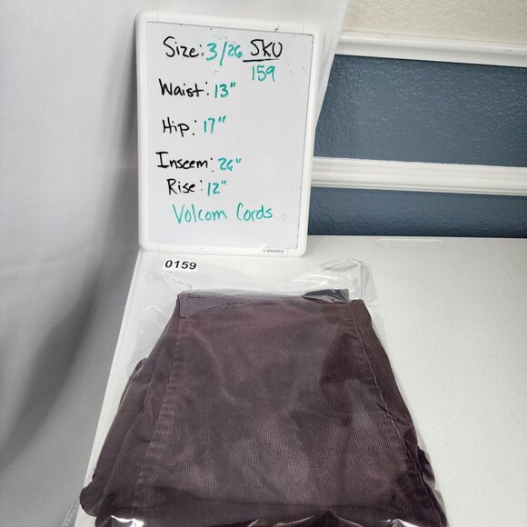 Volcom Super Stoned Shimmy Ankle Corduroy Pants 26 Waist Size 3/26 Burgundy - Picture 12 of 16